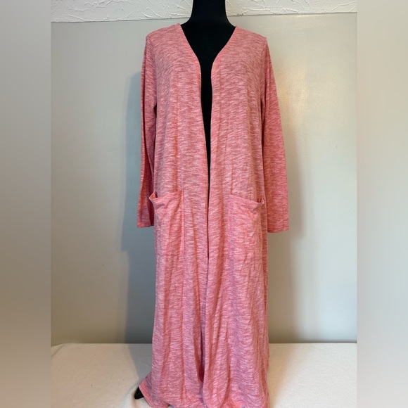 LuLaRoe Sweaters - LuLaRoe Red heathered Knit Long Cardigan lightweight size large B27